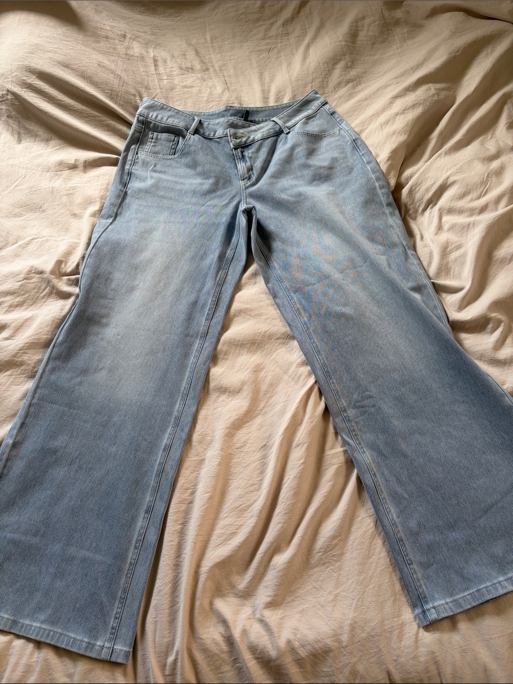 HALARA Light Blue Wide-Leg Denim Jeans